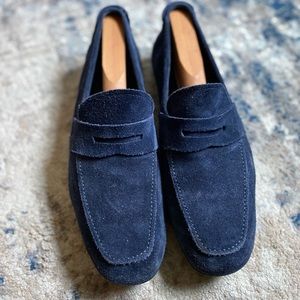 Men’s Ferragamo Blue Suede Loafer